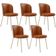 Kit 5 Cadeiras Sala de Jantar Estofada Gavi Arena L02 Couríssimo Camel - Lyam Decor