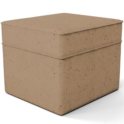 Poltrona de Amamentação com Balanço e Puff Mavie L02 Linho Bege Escuro - Lyam Decor