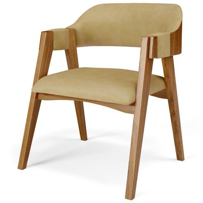 Cadeira Para Sala de Jantar e Estar Living Estofada Suran L02 Couríssimo Fendi - Lyam