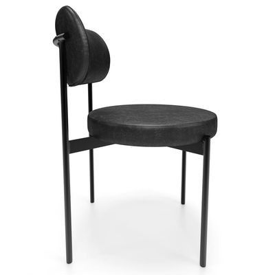Kit 02 Cadeiras Estofadas Para Sala De Jantar Louvre L02 Couríssimo Preto - Lyam Decor