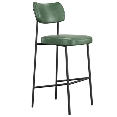 Kit 06 Banquetas Alta Bar Cozinha Sala De Jantar Preto Melina L02 Couríssimo Verde - Lyam Decor