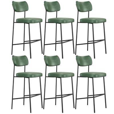 Kit 06 Banquetas Alta Bar Cozinha Sala De Jantar Preto Melina L02 Couríssimo Verde - Lyam Decor