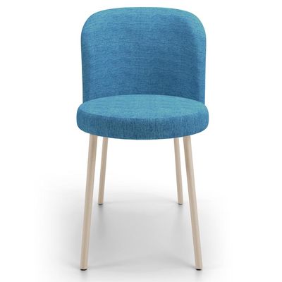 Kit 4 Cadeiras Para Sala de Jantar Cozinha Estofada Gavi Arena L02 Linho Azul - Lyam Decor