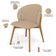 Kit 04 Cadeiras de Jantar e Estar Living Estofada Mia L02 Linho Bege Escuro - Lyam Decor