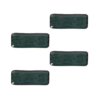 Jogo de 4 Travessas Retangulares 22x9,5cm Stoneware Orgânico Oceano Porto Brasil n/a