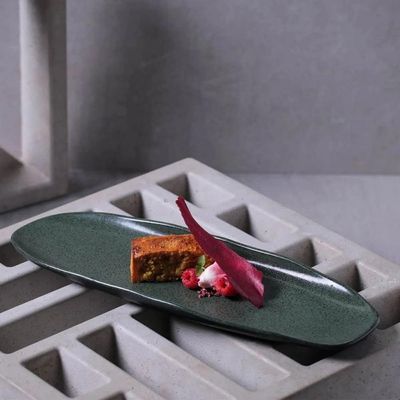 Conjunto de Travessas Ovais Pequenas Porto Brasil Orgânico Greenery 23x11cm - 4 Peças Verde