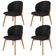Kit 04 Cadeiras de Jantar e Estar Living Estofada Mia L02 Couríssimo Preto - Lyam Decor