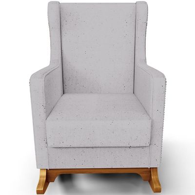 Poltrona de Amamentação com Balanço Mavie L02 Linho Cinza - Lyam Decor