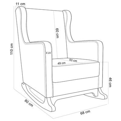 Poltrona de Amamentação com Balanço Mavie L02 Linho Cinza - Lyam Decor