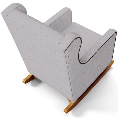 Poltrona de Amamentação com Balanço Mavie L02 Linho Cinza - Lyam Decor