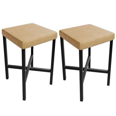 Kit 02 Banquetas Baixa Bar Cozinha Sala De Jantar Preto Stella L02 Couríssimo Fendi - Lyam Decor
