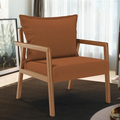 Poltrona Decorativa Para Sala de Estar e Living Alícia B04 Bouclê Terracota - Lyam Decor
