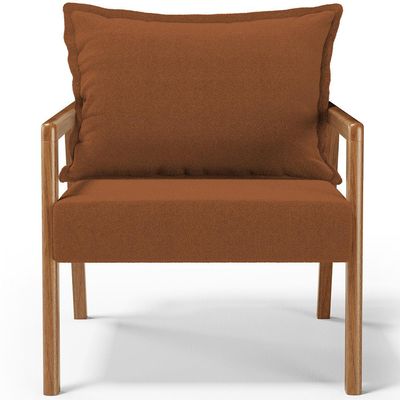 Poltrona Decorativa Para Sala de Estar e Living Alícia B04 Bouclê Terracota - Lyam Decor