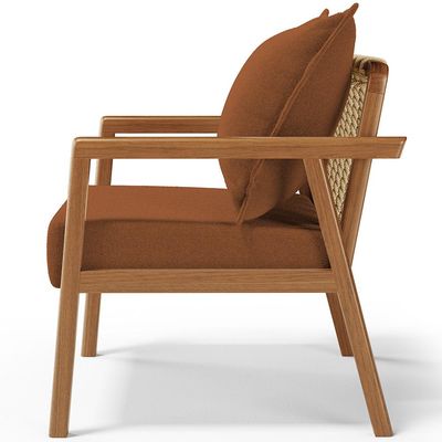 Poltrona Decorativa Para Sala de Estar e Living Alícia B04 Bouclê Terracota - Lyam Decor
