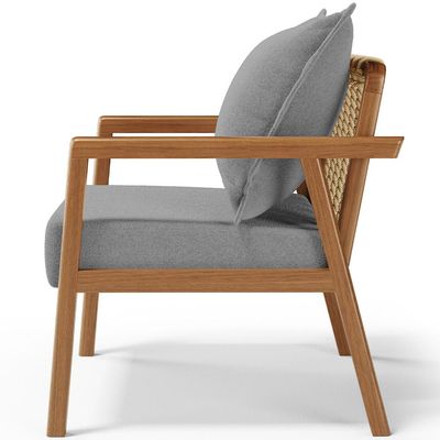 Poltrona Decorativa Para Sala de Estar e Living Alícia B04 Bouclê Cinza - Lyam Decor