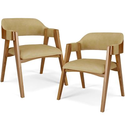 Kit 02 Cadeiras Para Sala de Jantar e Estar Living Estofada Suran L02 Couríssimo Fendi - Lyam