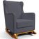 Poltrona de Amamentação com Balanço e Puff Mavie L02 Suede Cinza - Lyam Decor