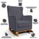 Poltrona de Amamentação com Balanço e Puff Mavie L02 Suede Cinza - Lyam Decor