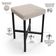 Kit 04 Banquetas Baixa Bar Cozinha Sala De Jantar Preto Stella L02 Bouclê Creme - Lyam Decor
