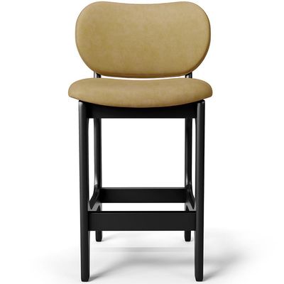 Banqueta Baixa Bar Cozinha E Sala De Jantar Fixa Betta L02 Preto Couríssimo Casco Fendi - Lyam Decor