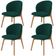 Kit 04 Cadeiras de Jantar e Estar Living Estofada Mia L02 Bouclê Verde - Lyam Decor