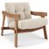 Kit 04 Poltronas Decorativa Fixa Para Sala Living Ikary L02 Canela Linho Palha - Lyam Decor