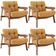 Kit 04 Poltronas Decorativa Fixa Para Sala Living Ikary L02 Canela Prime Bouclê Mostarda - Lyam Decor
