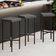 Kit 02 Banquetas Alta Bar Cozinha Sala De Jantar Preto Stella L02 Linho Cinza Escuro - Lyam Decor