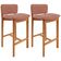 Kit 02 Banquetas Alta Para Cozinha Sala de Jantar Bar Dara L02 Suede Rosê - Lyam Decor