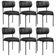 Kit 06 Cadeiras Estofadas Para Sala De Jantar Louvre L02 Couríssimo Preto - Lyam Decor