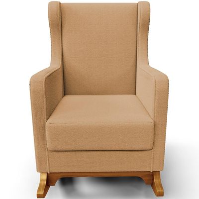 Poltrona de Amamentação com Balanço Mavie L02 Bouclê Mostarda - Lyam Decor