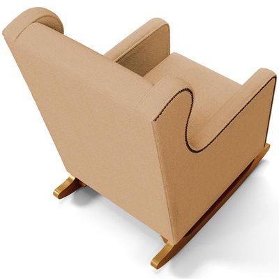 Poltrona de Amamentação com Balanço Mavie L02 Bouclê Mostarda - Lyam Decor