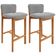 Kit 02 Banquetas Alta Para Cozinha Sala de Jantar Bar Dara L02 Bouclê Cinza - Lyam Decor