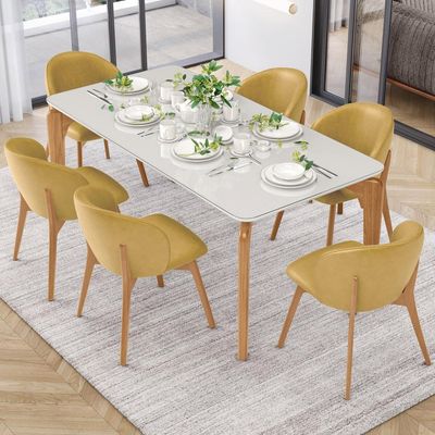Kit 02 Cadeiras de Jantar e Estar Living Estofada Mia L02 Couríssimo Fendi - Lyam Decor