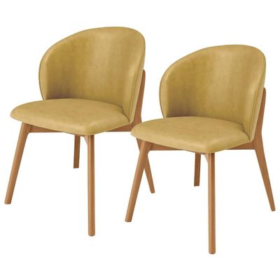 Kit 02 Cadeiras de Jantar e Estar Living Estofada Mia L02 Couríssimo Fendi - Lyam Decor