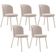 Kit 5 Cadeiras Sala de Jantar Estofada Gavi Arena L02 Suede Bege - Lyam Decor
