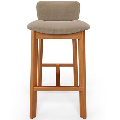 Banqueta Alta Para Cozinha Sala de Jantar Bar Dara L02 Bouclê Bege - Lyam Decor