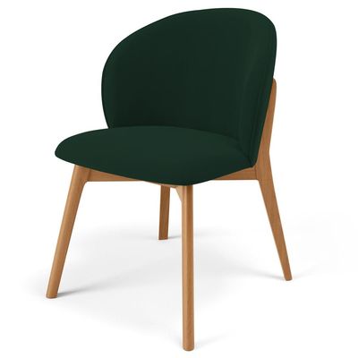 Kit 02 Cadeiras de Jantar e Estar Living Estofada Mia L02 Suede Verde Musgo - Lyam Decor
