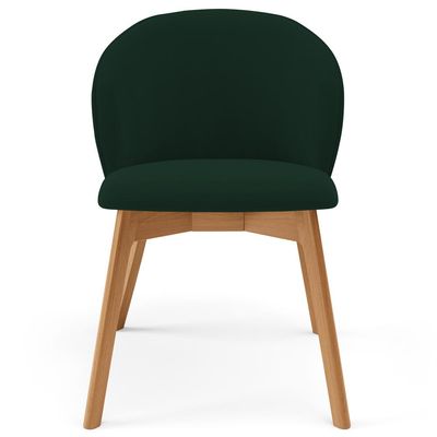 Kit 02 Cadeiras de Jantar e Estar Living Estofada Mia L02 Suede Verde Musgo - Lyam Decor