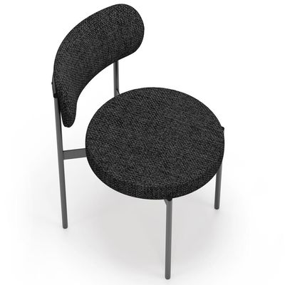 Cadeira Decorativa Estofada Para Sala De Jantar Louvre L02 Linho Chumbo  - Lyam Decor