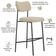 Kit 04 Banquetas Alta Bar Cozinha Sala De Jantar Preto Melina L02 Linho Bege Escuro - Lyam Decor