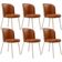 Kit 6 Cadeiras Sala de Jantar Estofada Gavi Arena L02 Couríssimo Camel - Lyam Decor