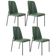 Kit 04 Cadeiras Decorativa Estofada Para Sala De Jantar Bella L02 Couríssimo Verde - Lyam Decor