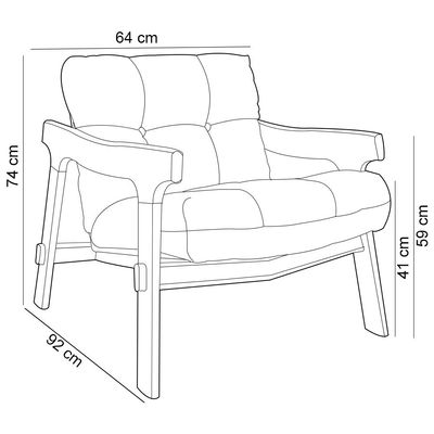 Poltrona Decorativa Fixa Para Sala Living Ikary L02 Canela Prime Bouclê Branco - Lyam Decor