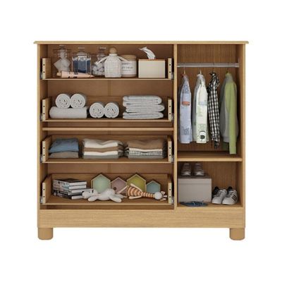 Cômoda Infantil 95cm 1 Porta Com Vidro E 4 Gavetas Bombom Multimóveis MP4464 Madeirado