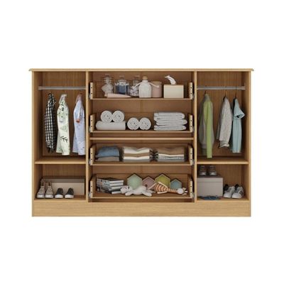 Cômoda Infantil 125cm 2 Portas Com Vidro E 4 Gavetas Pirulito Multimóveis MP4470 Madeirado