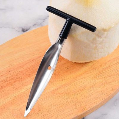 Furador de Coco Abridor Aço Inox Cabo Preto