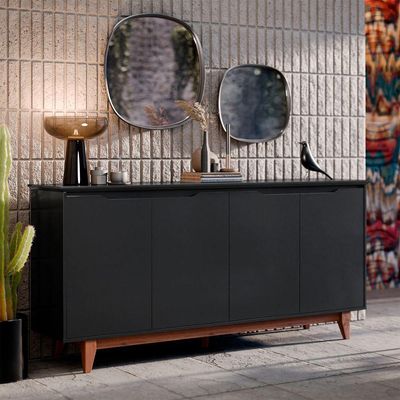 Buffet 4 Portas Flow Preto