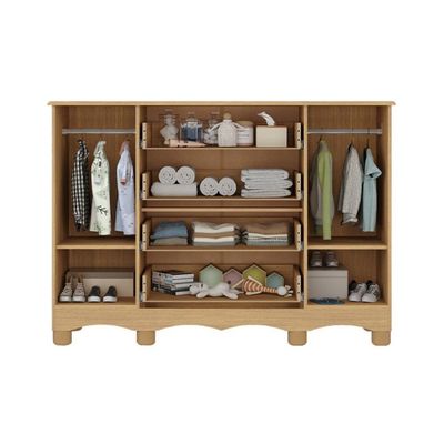 Cômoda Infantil 125cm 2 Portas Com Vidro E 4 Gavetas Suspiro Multimóveis MP4460 Madeirado-off White