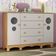 Cômoda Infantil 125cm 2 Portas Com Vidro E 4 Gavetas Suspiro Multimóveis MP4460 Madeirado-off White